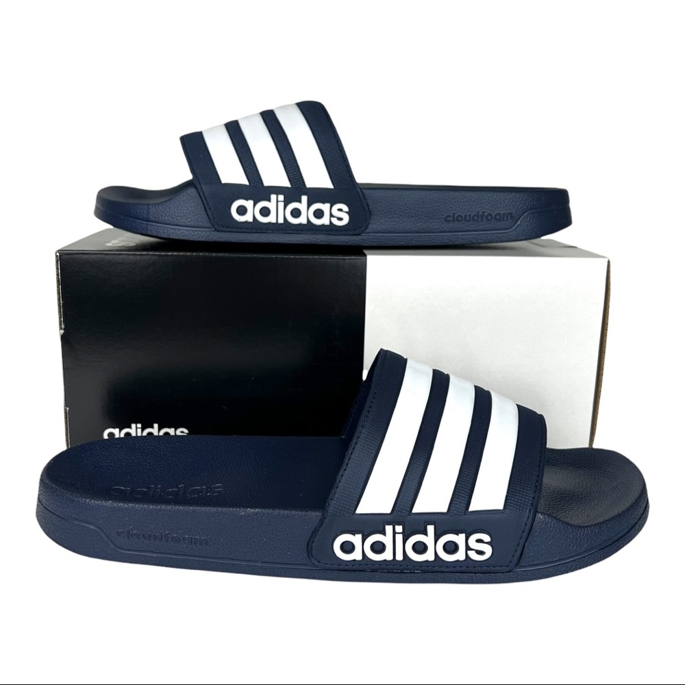 Adidas Navy Cloudfoam Shower Slides